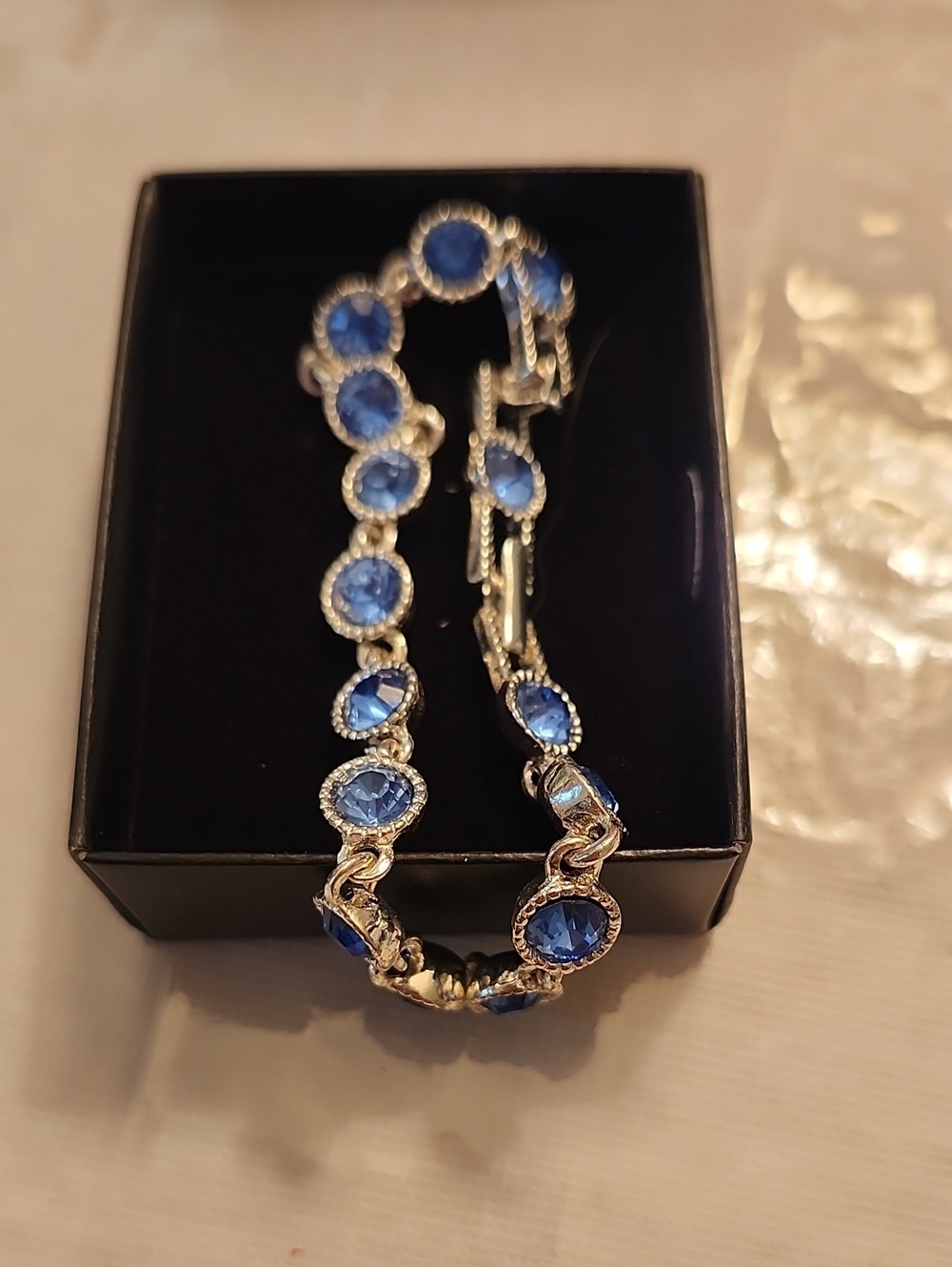 Silver Bracelet with Blue Crystal Accents - Women Jewelry